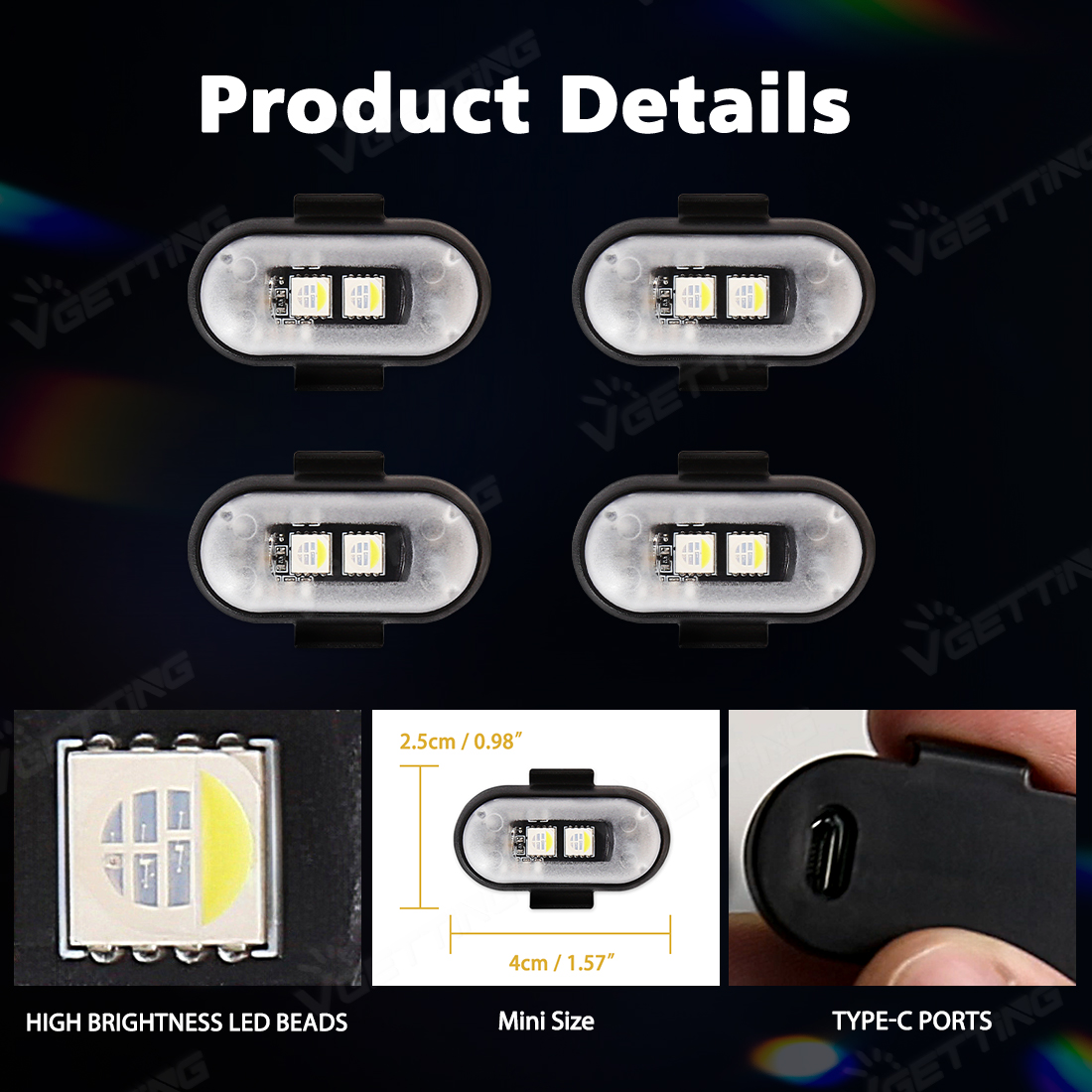 4Pcs Mini Drone Strobe Light 8 - Drone Strobe Light recension och pris
