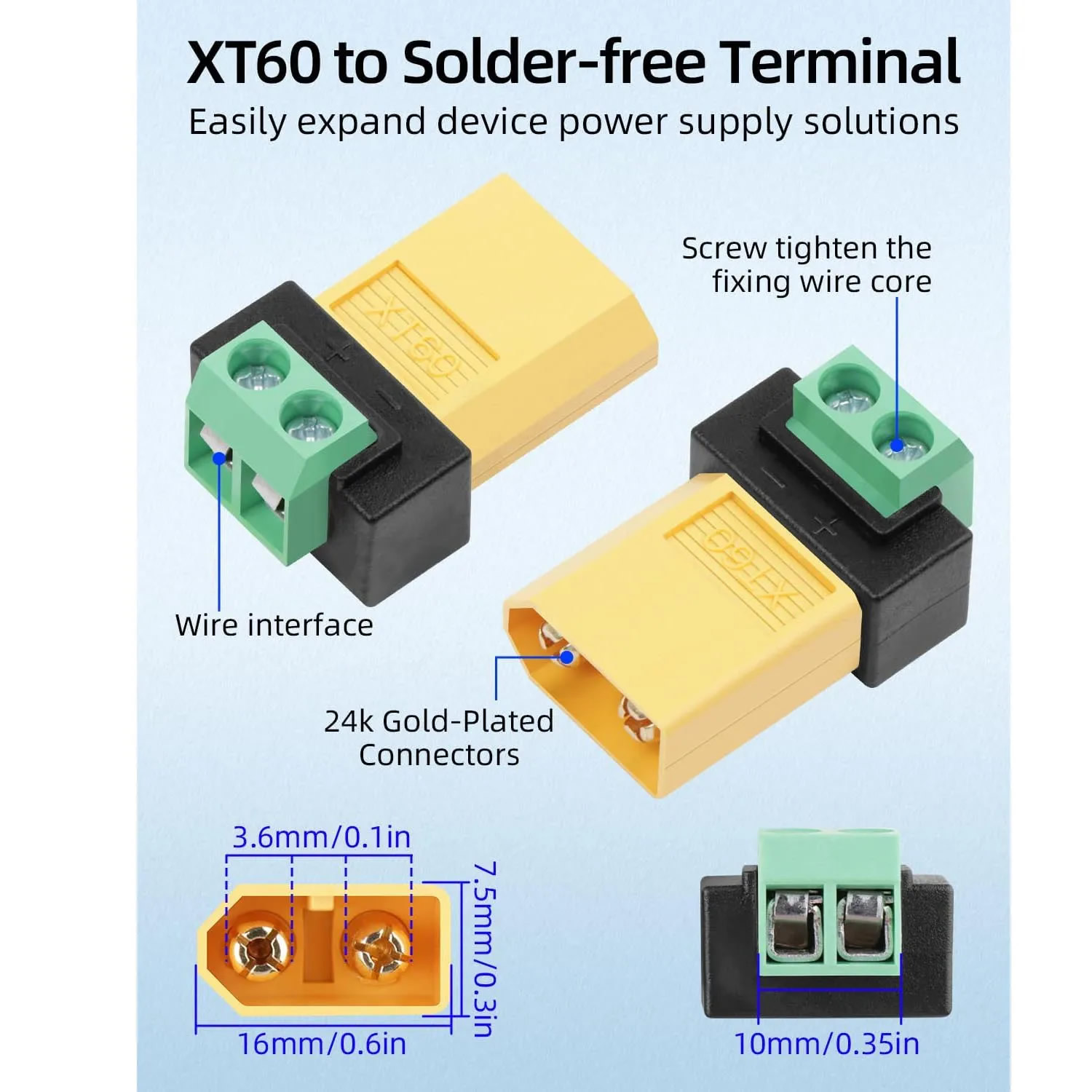 Solderless 2 Pin to XT60 Male  - Drone Solar Charger recension och pris